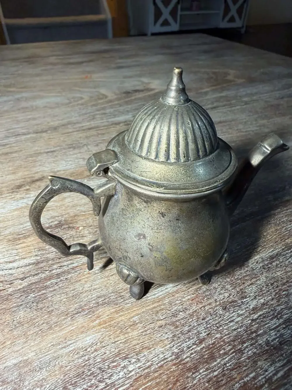 Vintage Silver-Plated Miniature Teapot Candle Holder